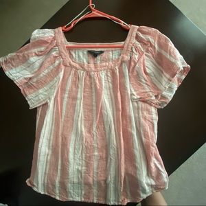 Red and White Blouse